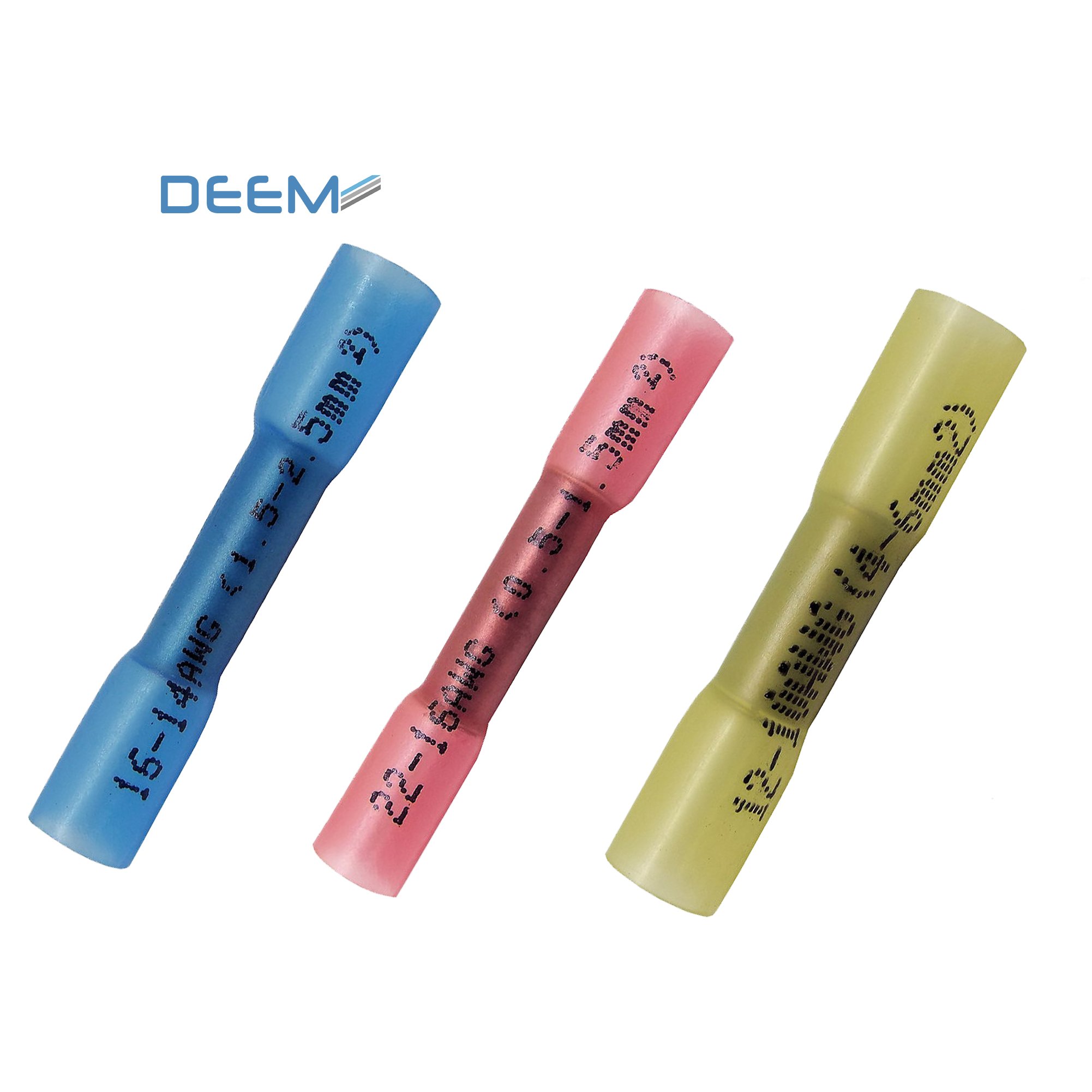 DEEM Electrical butt splice crimp connector heat shrink waterproof wire butt connectors heat shrink wire connectors