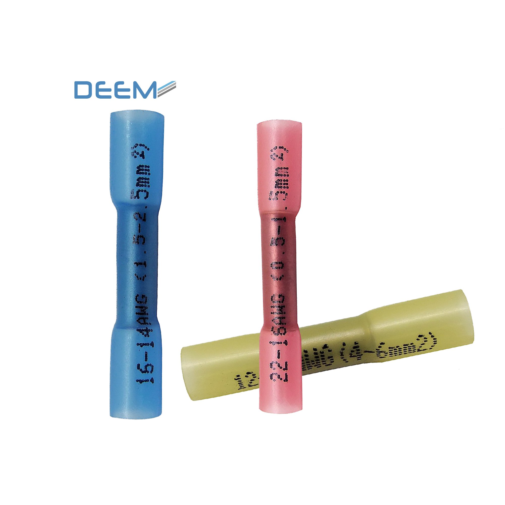 DEEM Electrical butt splice crimp connector heat shrink waterproof wire butt connectors heat shrink wire connectors