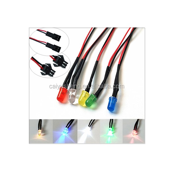 SM5.0 5mm DC12v LED Light Female Male connector Blue Green Red Pink Yellow White Purple UV