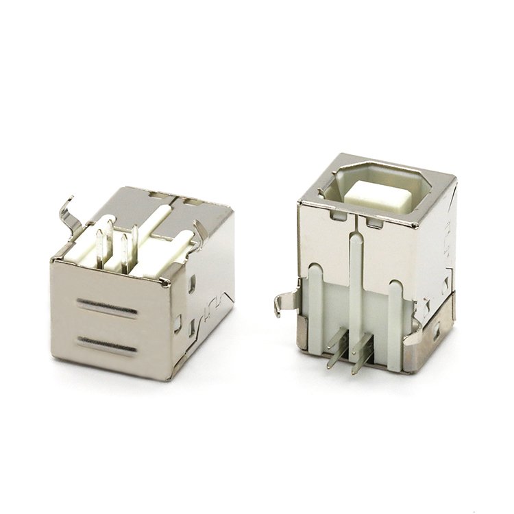 Right Angle USB 2.0 Type B Female Socket 4 Pin PCB Connector DIP Type