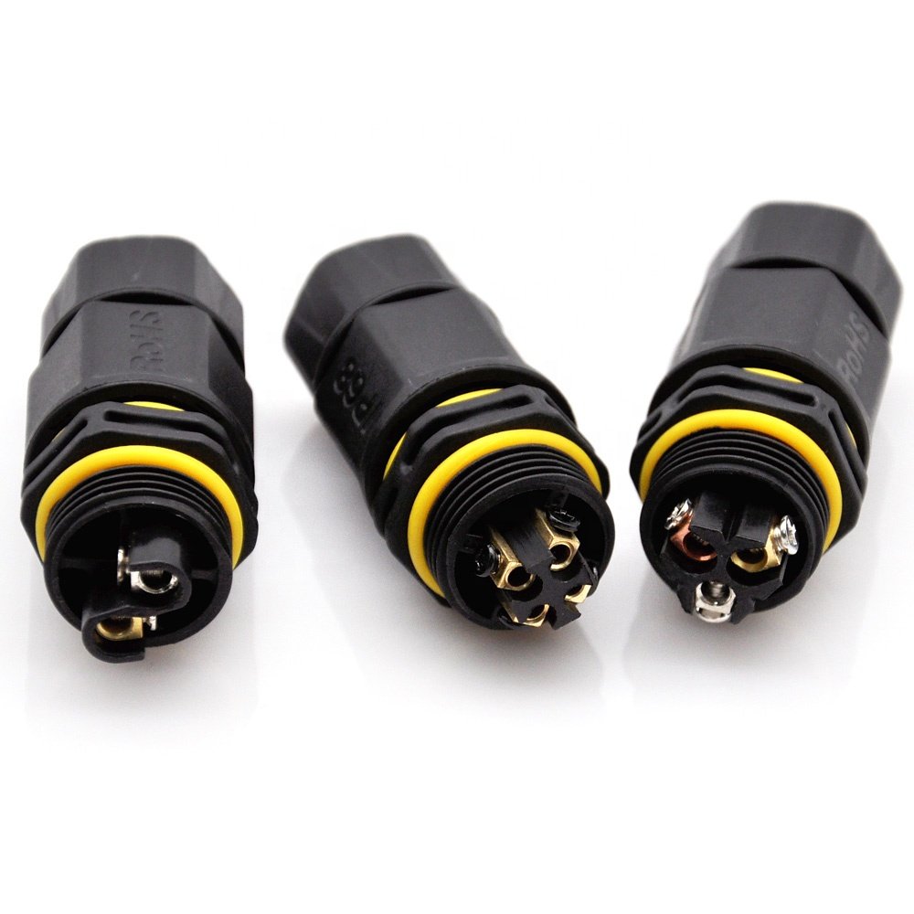 Hot Sales Outdoor LED Plastic IP68 Waterproof Electrical 2/3/4/5/6 Pin Screw Connector Circular IP68 Waterproof Connector
