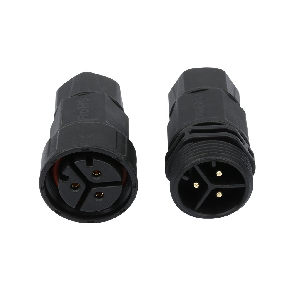 Hot Sales Outdoor LED Plastic IP68 Waterproof Electrical 2/3/4/5/6 Pin Screw Connector Circular IP68 Waterproof Connector