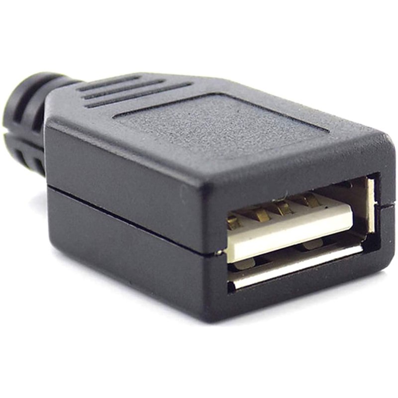 Type A Male USB 4 Pin Plug Socket Connector with Black Plastic Cover for DIY