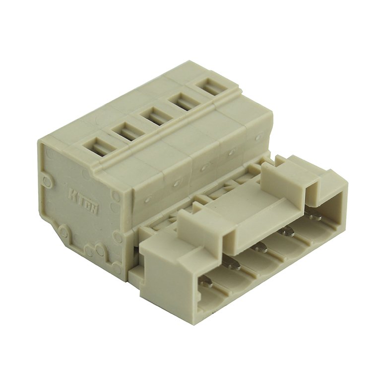 5.0mm Pitch Pluggable Terminal Blocks Push Wire Mount Spring Terminal Block Connector With Fixed Clip