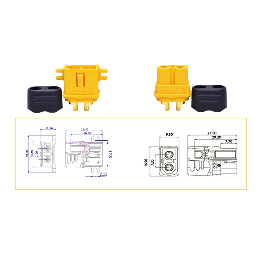 Amass XT60L XT60L-M XT60L-F XT60 Connector Plug Cable With Quick Lock Clip And Screw Fixed Position