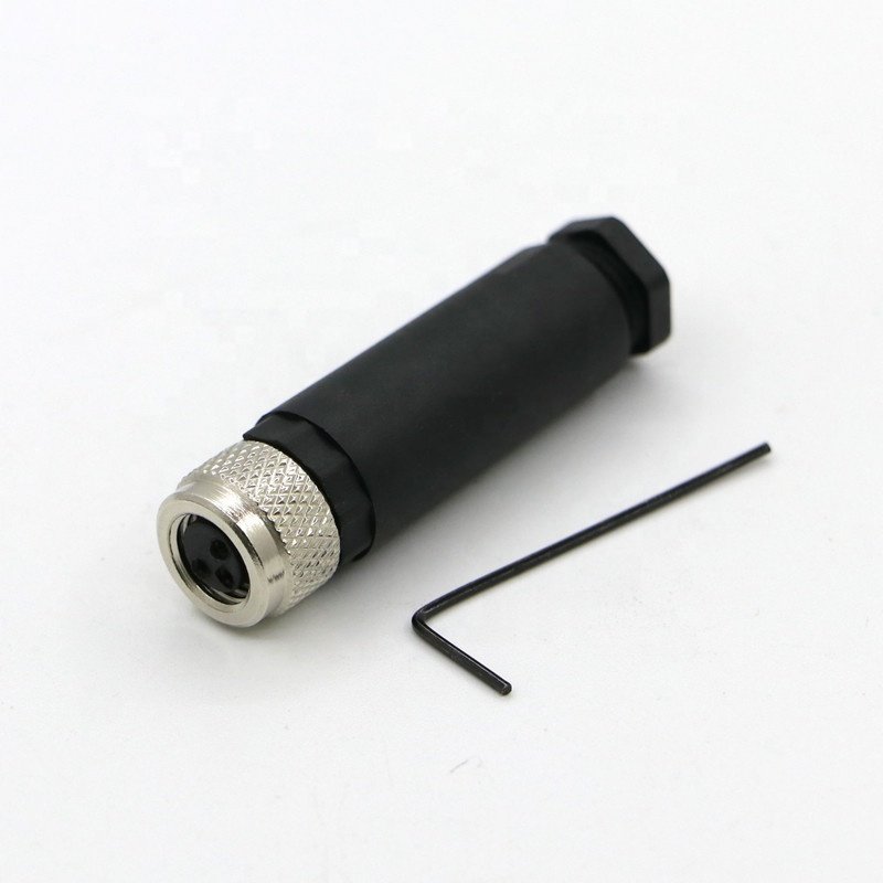 female M8 3pin straight 3-phase connector plug male wireless power accessory