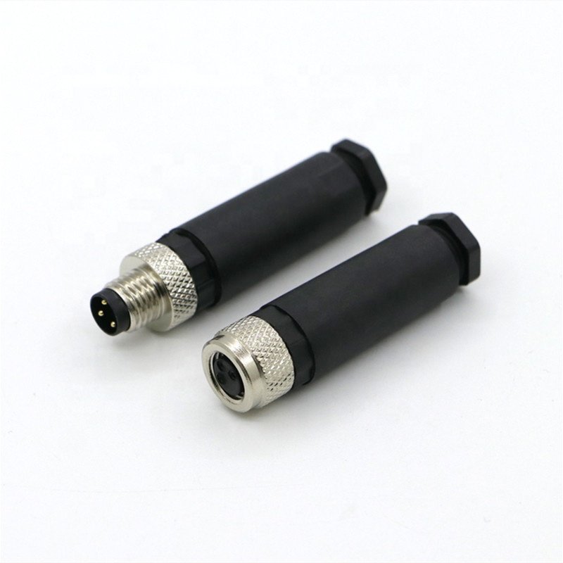 female M8 3pin straight 3-phase connector plug male wireless power accessory