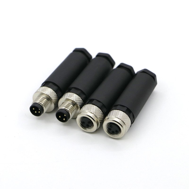 female M8 3pin straight 3-phase connector plug male wireless power accessory