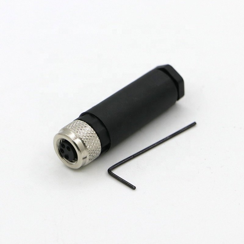 female M8 3pin straight 3-phase connector plug male wireless power accessory