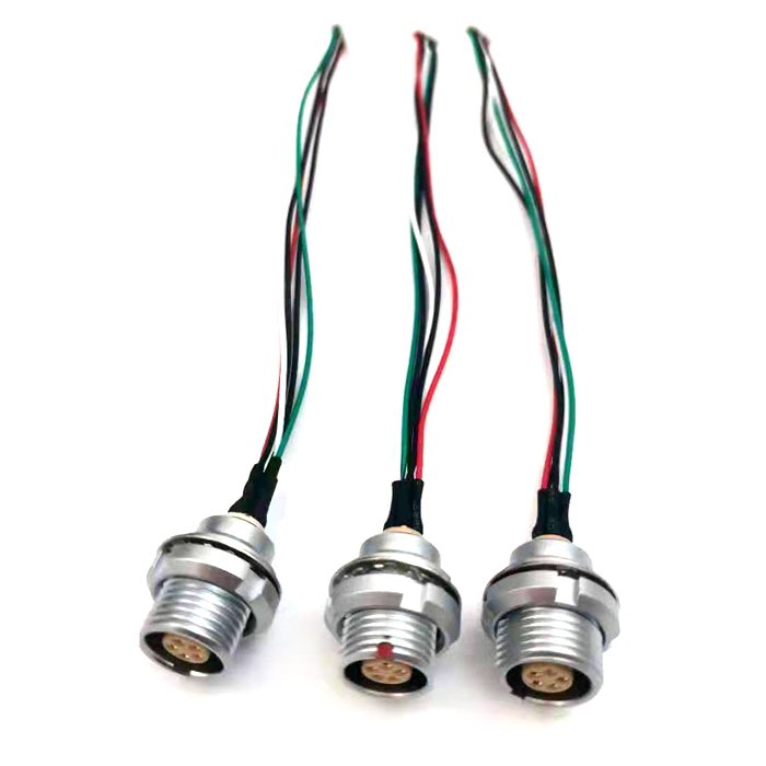 CE Circular plug socket self locking push pull connector FGG/EGG 0B 1B connector cable assembly