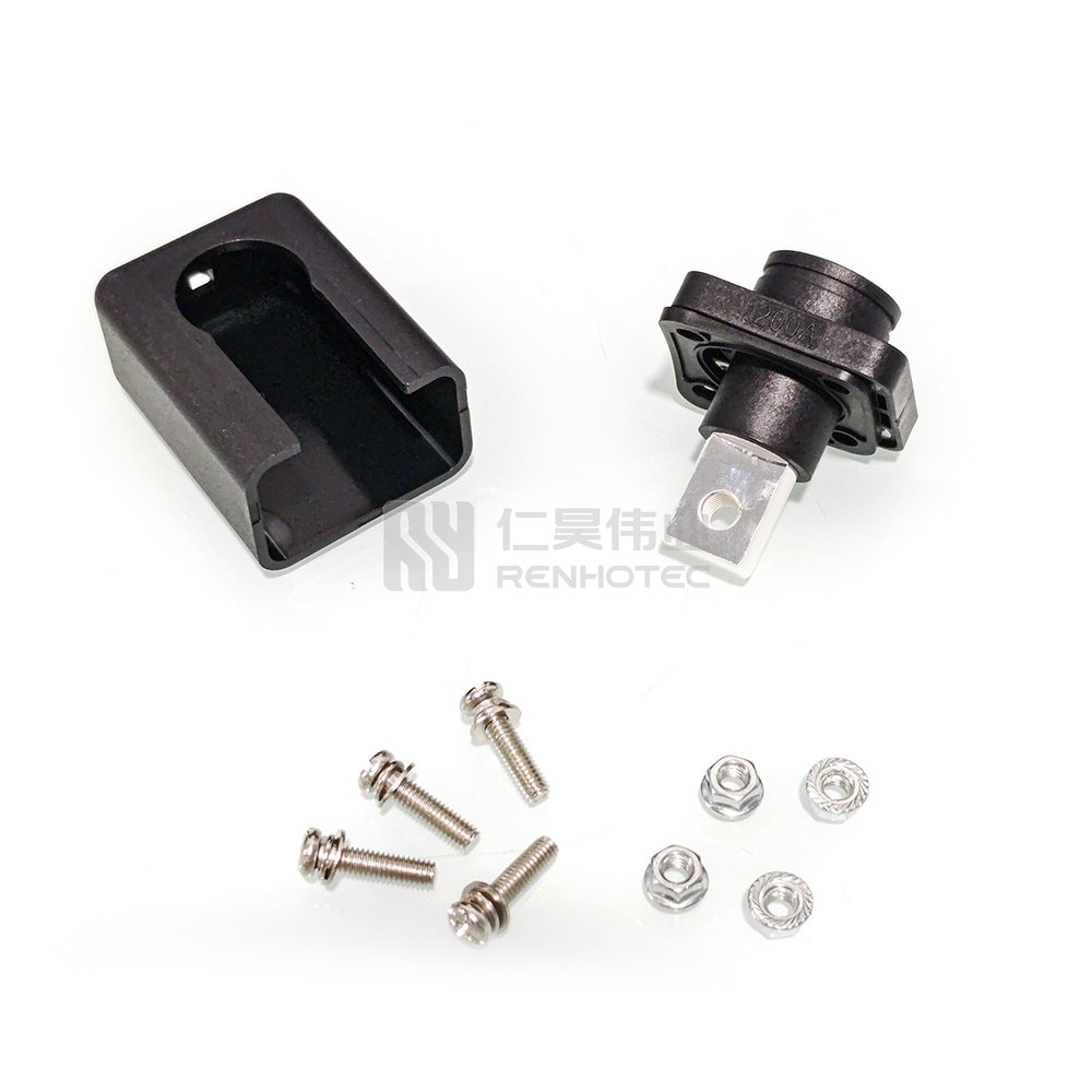 High Current Thru Panel Battery Copper Terminal Connectors 300A 500amps Connector M10 Busbar Lug for Battery Pack