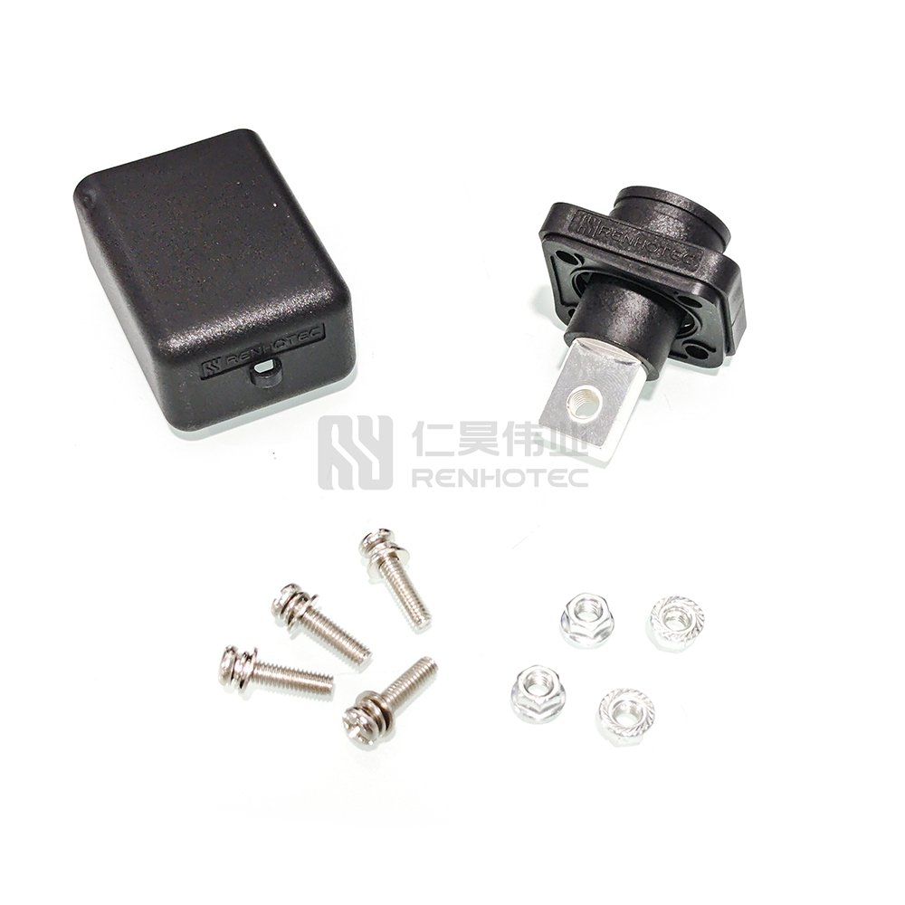 High Current Thru Panel Battery Copper Terminal Connectors 300A 500amps Connector M10 Busbar Lug for Battery Pack