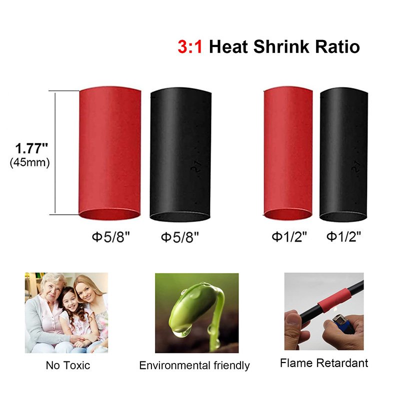 Heat Shrink Butt Connectors Electrical Wire Connector Waterproof Insulated Butt Splice Terminal