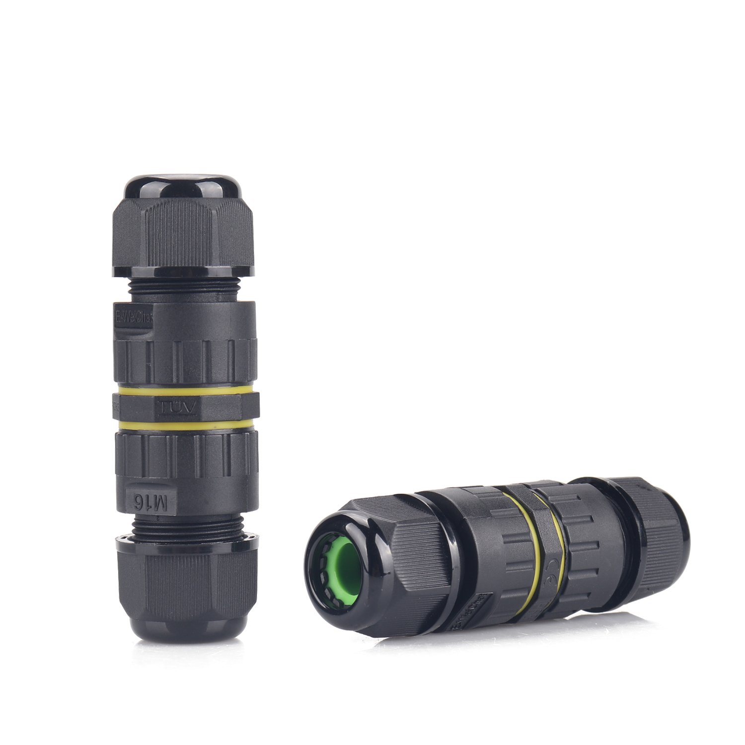 E-Weichat Screw Wiring M16 IP68 3Pin Wire-Wire Outdoor Led Lighting Waterproof Connector EW-M16-3P