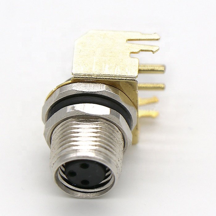 IP 67 3pin 4pin 6pin cable circular sensor waterproof M8 Female right angle PCB mount connector