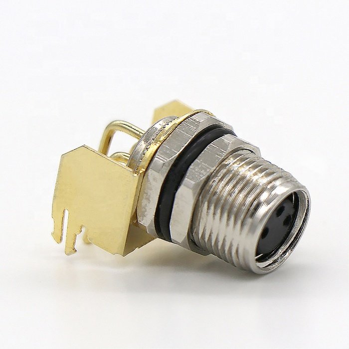 IP 67 3pin 4pin 6pin cable circular sensor waterproof M8 Female right angle PCB mount connector