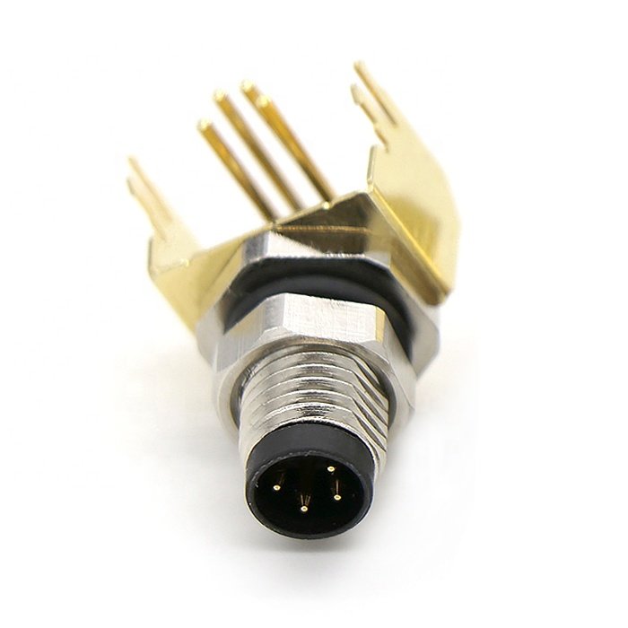 IP 67 3pin 4pin 6pin cable circular sensor waterproof M8 Female right angle PCB mount connector