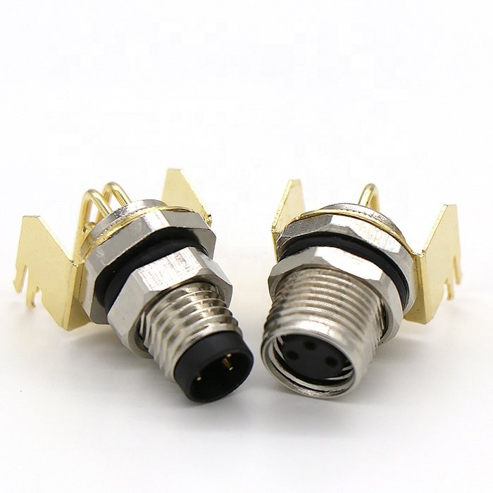 IP 67 3pin 4pin 6pin cable circular sensor waterproof M8 Female right angle PCB mount connector