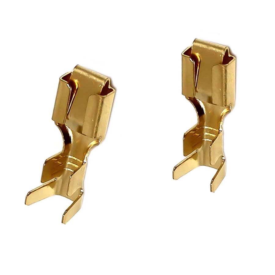 Customized hot wholesale copper brass electrical terminal stamping parts Female crimp terminal connectors spade terminal