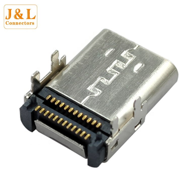 Type-C USB 3.1PE-C Female Connector Vertical Type Plug 24Pin USB Socket 3.1 Plug Connector