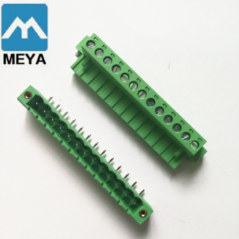 Green PCB board PTR terminal blocks 5.0mm pitch 3.81mm pitch 2pin 3pin 4pin 8pin right angel terminal block connector