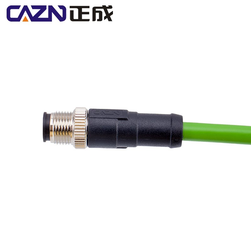 M12 4 Pin to RJ45 D code CAT5e Industrial Ethernet Patchcord suitable for Profinet Ethernet IP EtherCAT networks