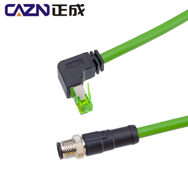 M12 4 Pin to RJ45 D code CAT5e Industrial Ethernet Patchcord suitable for Profinet Ethernet IP EtherCAT networks