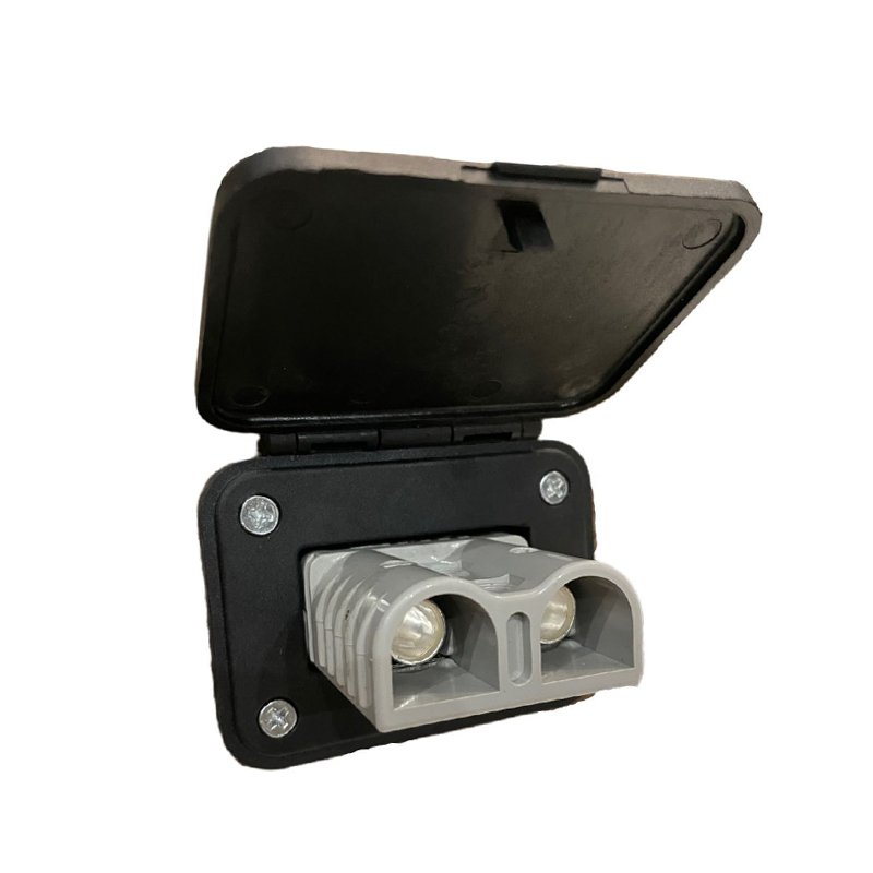 Black Flush Mount Bracket for 50A Power Connector 2 Pole Plug Mounting Bracket Panel Cover Accessories For Caravan Camper Truck