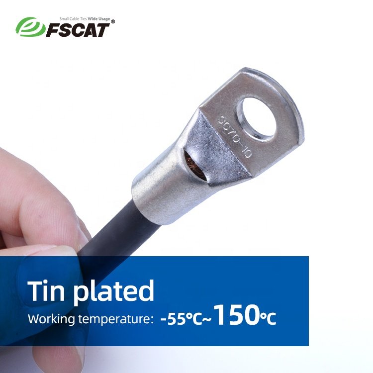 High Tensile Strength Brass Terminal Lug Good Electrical Conductivity ROHS Certified Copper Automotive Cable Connector Cable Lug