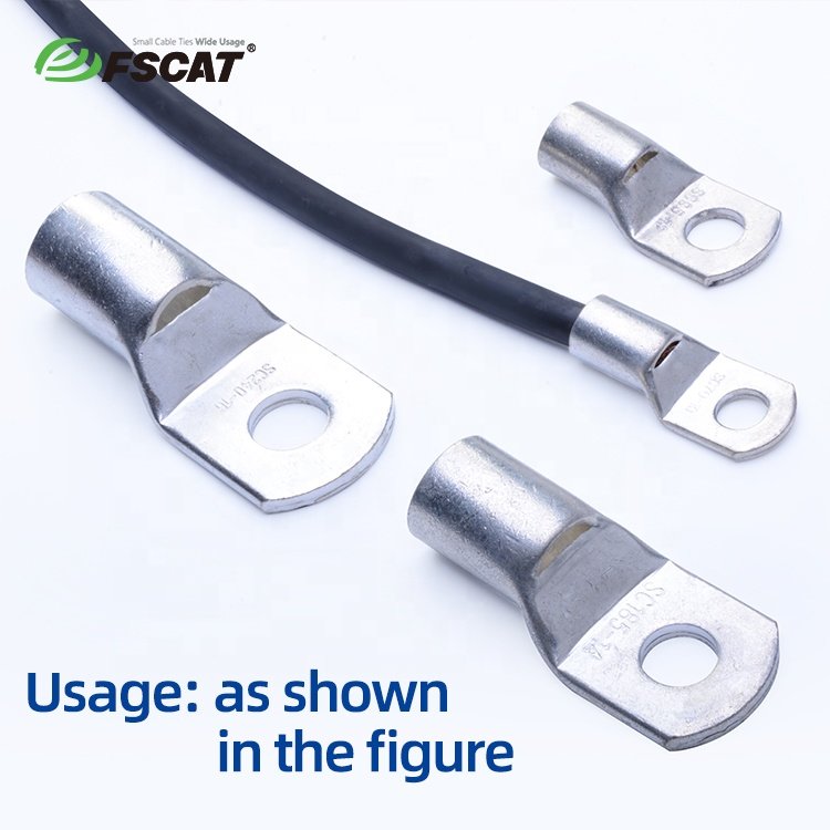High Tensile Strength Brass Terminal Lug Good Electrical Conductivity ROHS Certified Copper Automotive Cable Connector Cable Lug