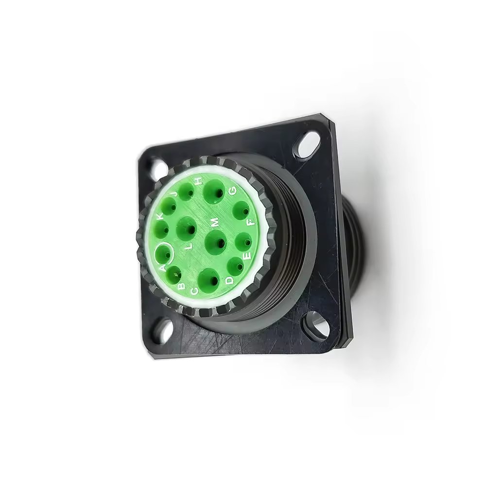 MIL Circular Connector 12 Pin Male Socket Wall Mount Receptacle D38999 20WD97PN