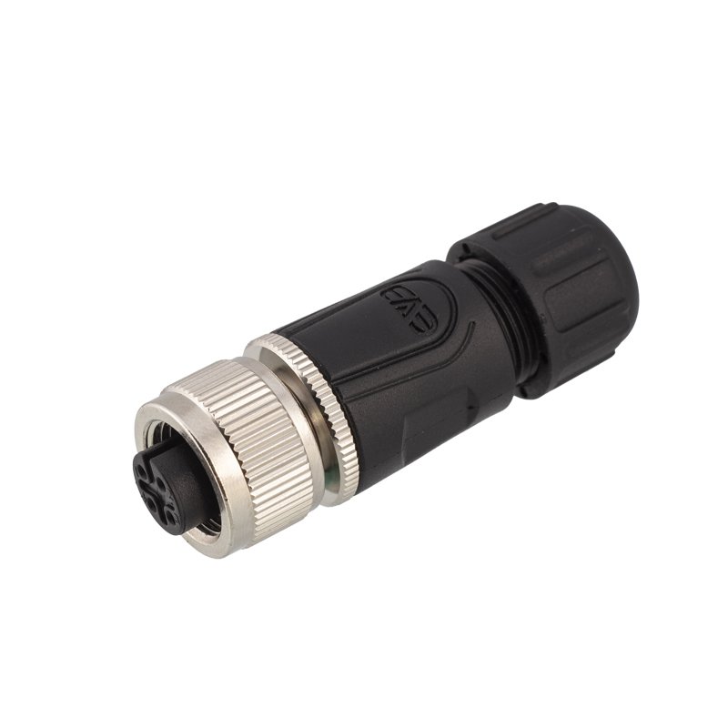M12 circular connector plastic assembly connector solder connection male female 4p 5p 8pin straight M12 solder connector