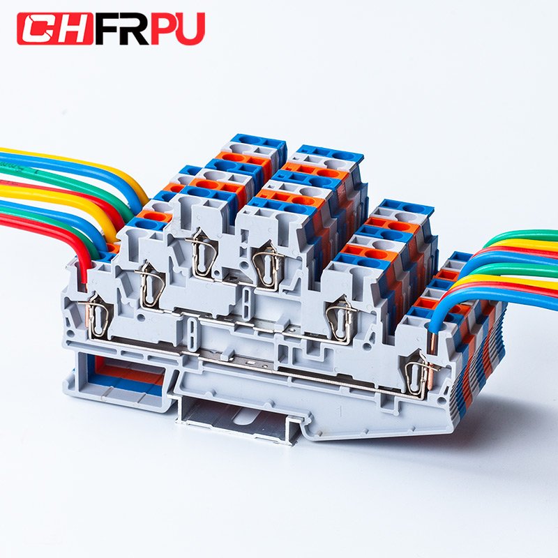 ST 2.5-3L three layer terminal block ST2.5-3L DIN rail spring connection terminal JST 2.5-3L wire connector