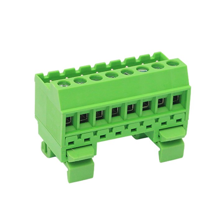 WANHAI manufacturing 5.08mm pitch green Rail panel mounting terminal block connector 2EDGVK-5.08