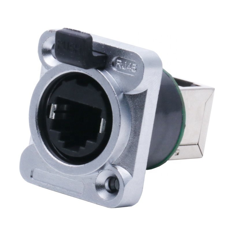 10pcs rj45 waterproof connector shield rj45 network connector 8P8C Panel Mount Chassis Socket Type Normal and Right Angle