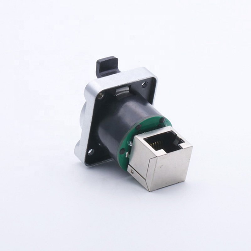 10pcs rj45 waterproof connector shield rj45 network connector 8P8C Panel Mount Chassis Socket Type Normal and Right Angle