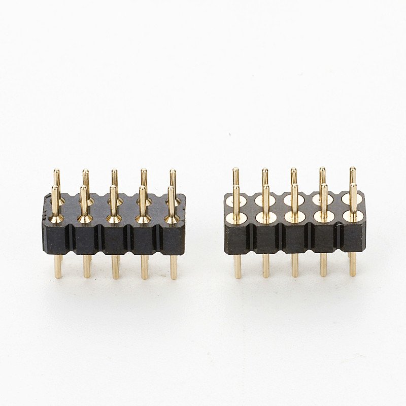 Professional Manufacturer of 2.54MM Pitch Dual Row Round Pin Header 180 Degree DIP Full Gold Connector