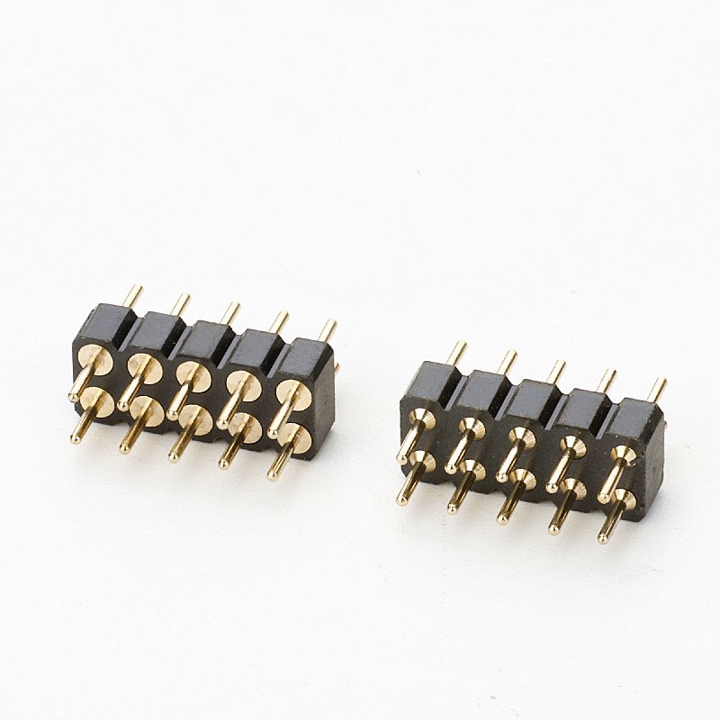 Professional Manufacturer of 2.54MM Pitch Dual Row Round Pin Header 180 Degree DIP Full Gold Connector