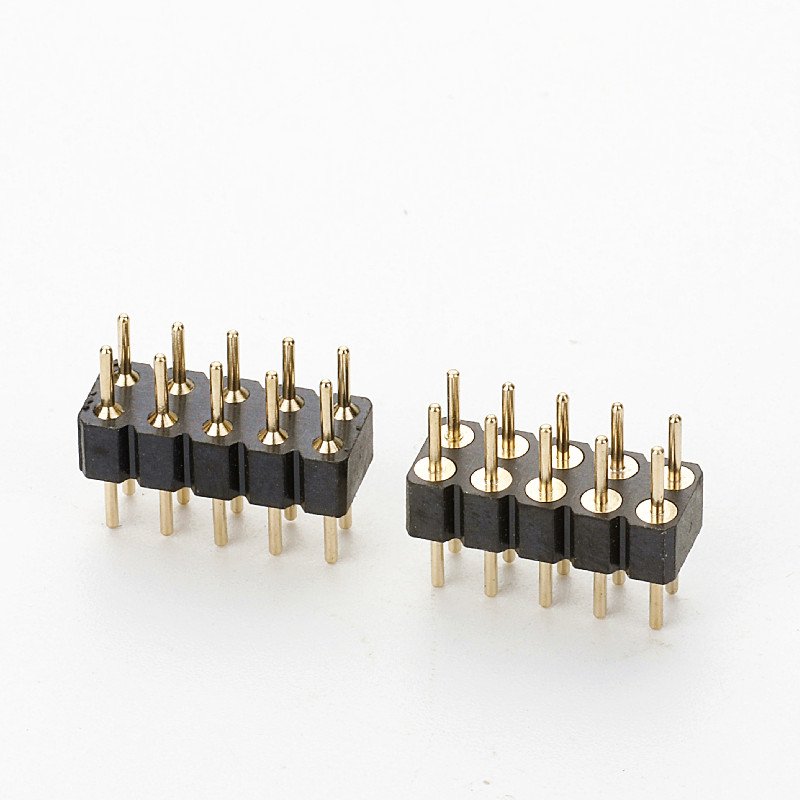Professional Manufacturer of 2.54MM Pitch Dual Row Round Pin Header 180 Degree DIP Full Gold Connector
