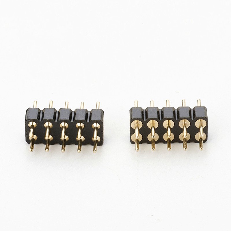 Professional Manufacturer of 2.54MM Pitch Dual Row Round Pin Header 180 Degree DIP Full Gold Connector