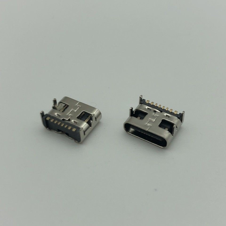 USB Type C 8P Female Socket Horizontal Four-Leg Insertion SMT Connector for PCB Application