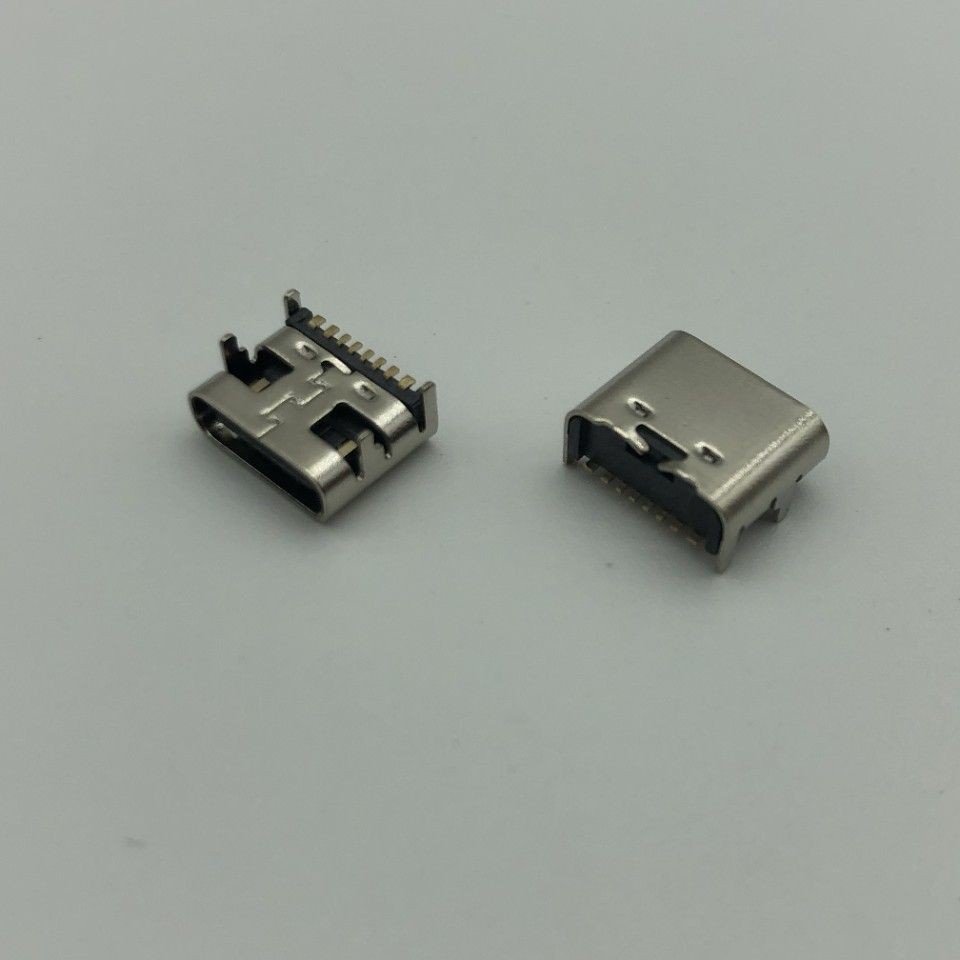 USB Type C 8P Female Socket Horizontal Four-Leg Insertion SMT Connector for PCB Application