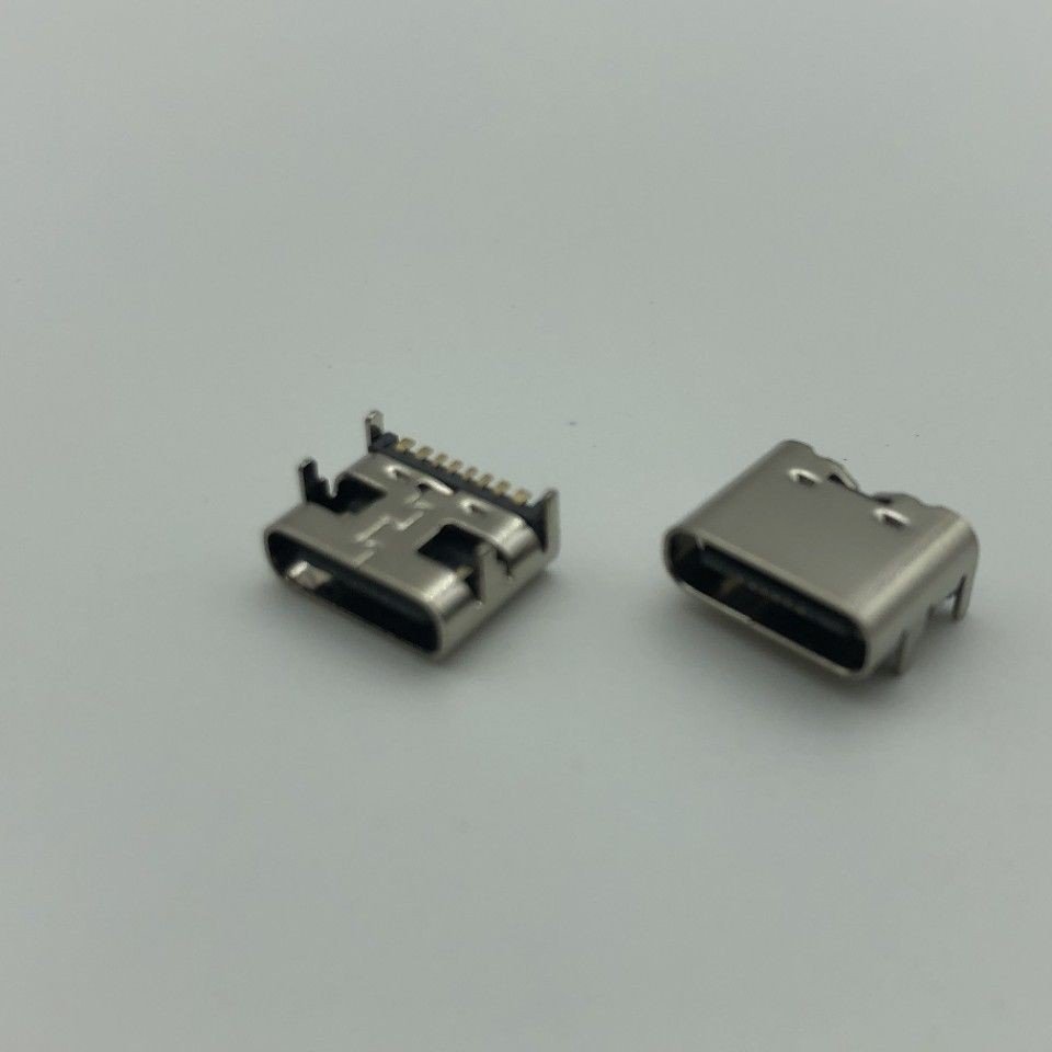 USB Type C 8P Female Socket Horizontal Four-Leg Insertion SMT Connector for PCB Application