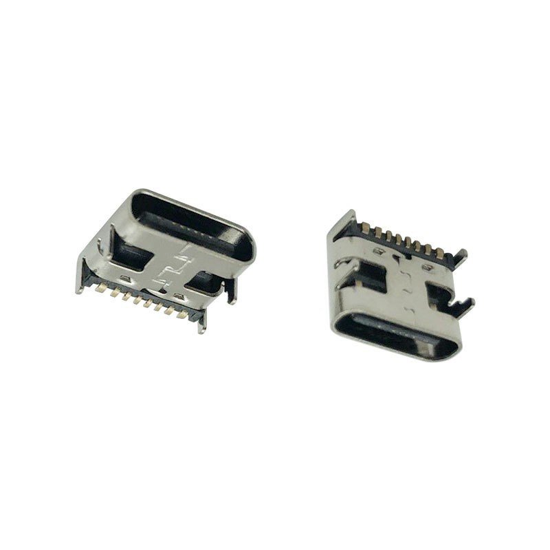 USB Type C 8P Female Socket Horizontal Four-Leg Insertion SMT Connector for PCB Application
