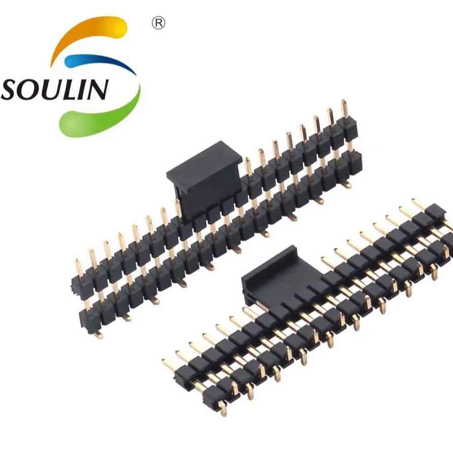 Soulin 1.27mm Spacing Single Row SMT Pin Header 10 12 14 18 20 Pins Connector for Weed Trimmer Circuit Boards