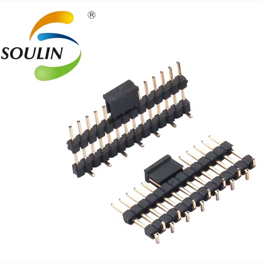 Soulin 1.27mm Spacing Single Row SMT Pin Header 10 12 14 18 20 Pins Connector for Weed Trimmer Circuit Boards