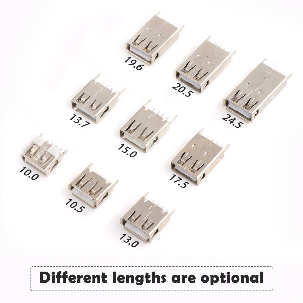 USB 2.0 AF 180 usb connector female 10.0mm type-a female usb connector