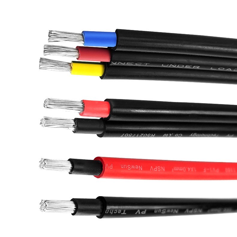 Solar cable Connector Cables Uv Resistant Dc Pv Wire 4mm2 6mm2 solar dc cables electric wire