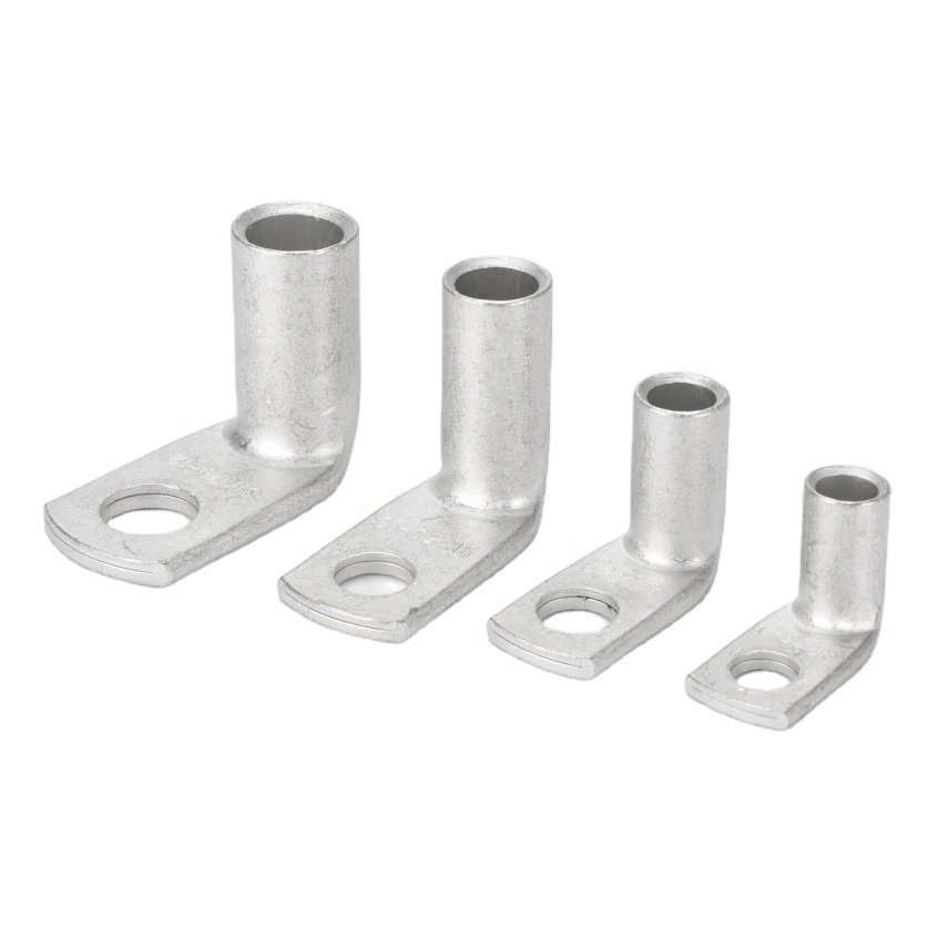L shape Tinned Copper Cable Lugs 90 Degree Bent Battery Lugs Heavy Duty Wire Lugs Ring Terminal Cable Ends Terminal Connectors