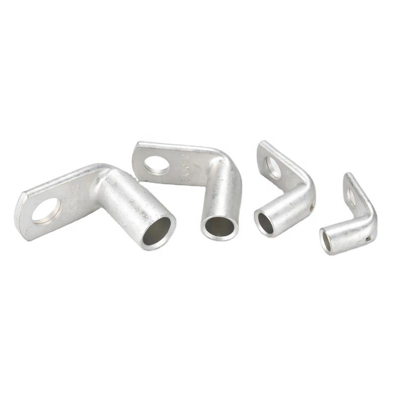 L shape Tinned Copper Cable Lugs 90 Degree Bent Battery Lugs Heavy Duty Wire Lugs Ring Terminal Cable Ends Terminal Connectors